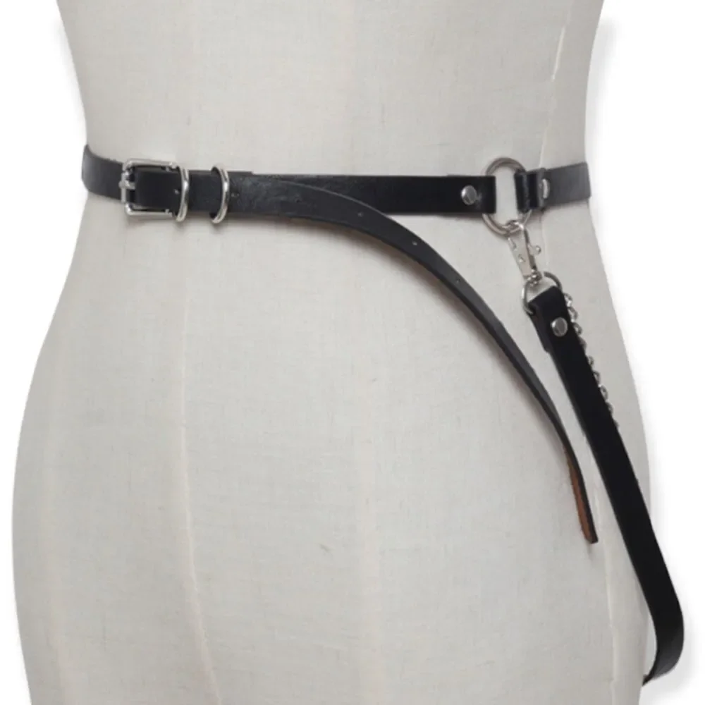 Body Harness Straps Clear Adjustable Waist Belt Silver Pants Chains NWT